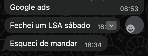 Cliente: fechou um LSA no sábado via Google Ads